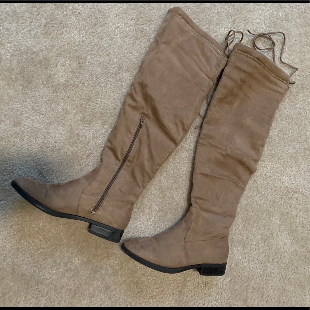 Tan OTK Boots Size 7